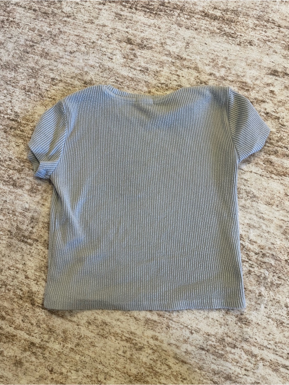 Ardene Ribbed Tee in Light Blue - Picture 3 of 4